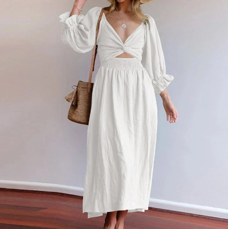 Vielseitiges Kleid mit französischen Rüschen und Lanternärmeln – Bild 8