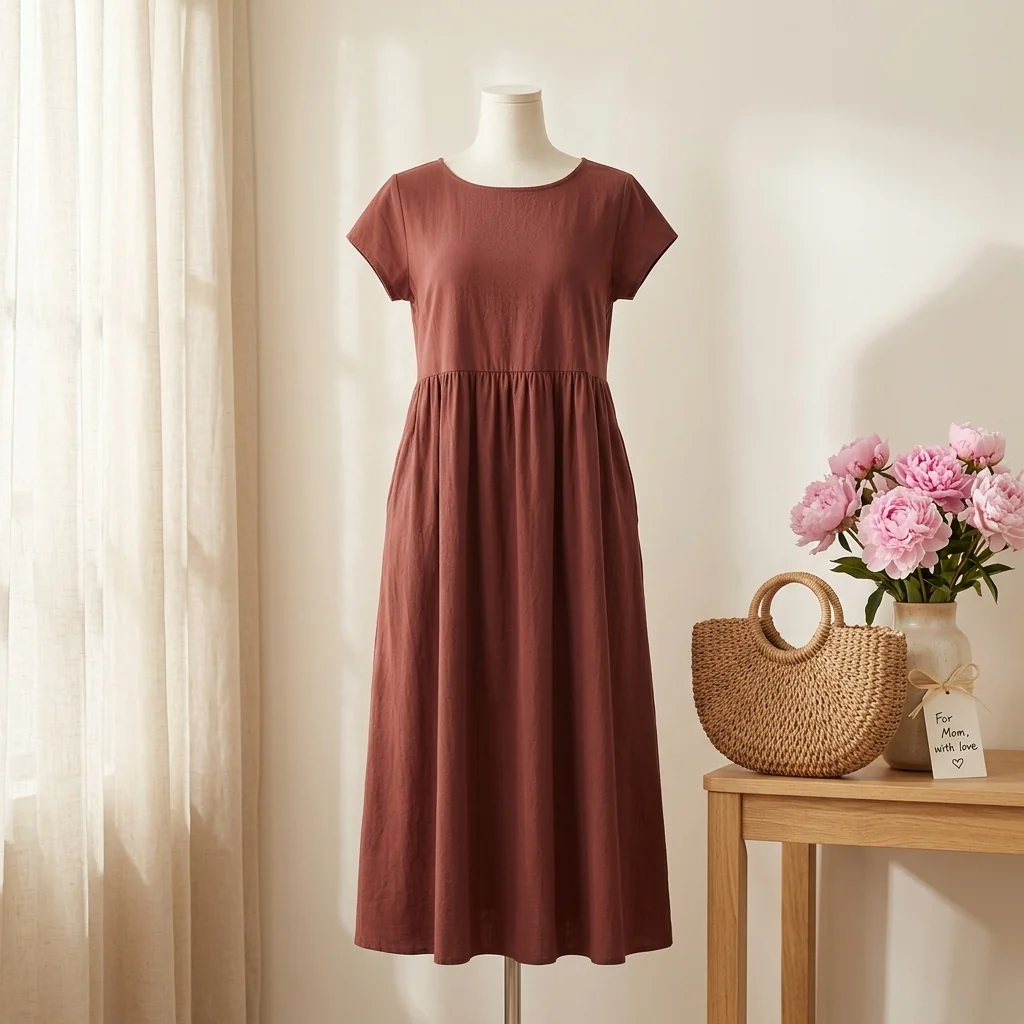 Ärmelloses lockeres Baumwoll-Leinen-Kleid – Bild 4