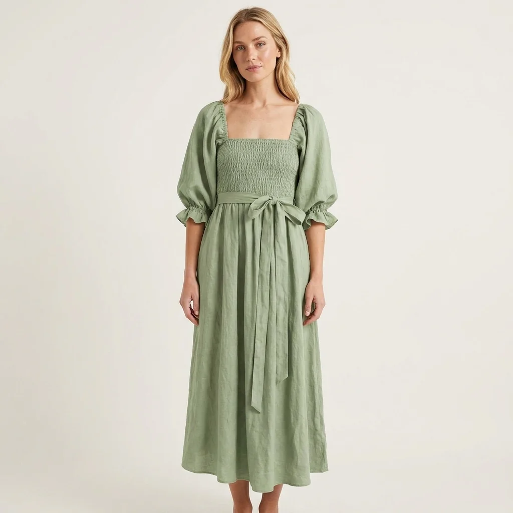 Vielseitiges Kleid mit französischen Rüschen und Lanternärmeln – Bild 2