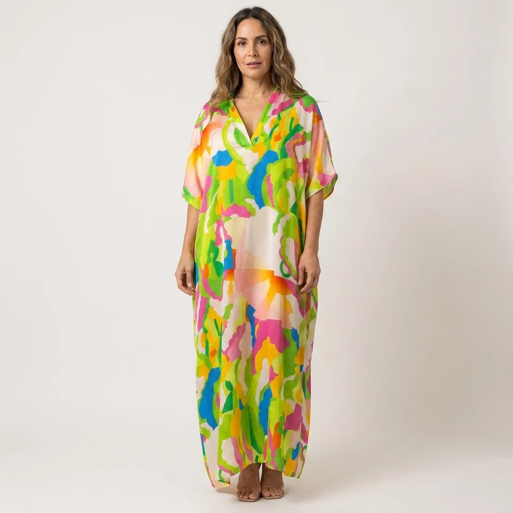 Freizeitkleid mit Farbblockdruck – Bild 2