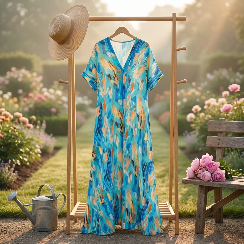 Freizeitkleid mit Farbblockdruck – Bild 9